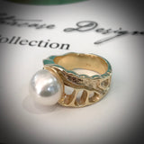 Gold Broome Pearl Ring "Chunky Style"