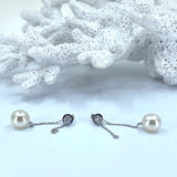 18ct Diamond Broome Pearl Long Chain Drop Earrings