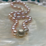 Cultured Freshwater Pink Pearl Strand Sterling Silver Clasp
