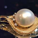 Broome Pearl Leaf Diamond Pendant