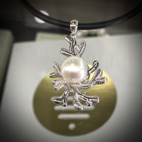 Coral Design Broome Pearl Pendant Sterling Silver