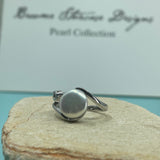 Cultured Freshwater Ring Sterling Silver Coin Pearl
