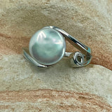 Cultured Freshwater Ring Sterling Silver Coin Pearl