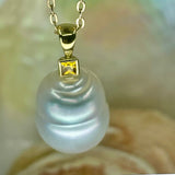 Broome Pearl Golden Sapphire Pendant 18ct Gold 