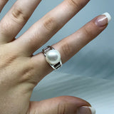 Cultured Freshwater Pearl Staircase to the Moon Design Ring