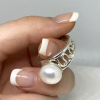 Cultured Pearl Staircase to the Moon Ring