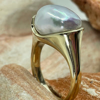 Stunning Broome Keshi Pearl 9ct Gold Ring