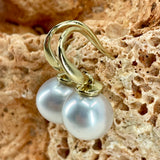 Cultured Broome Pearl 9ct Hook Gold Fitted Earrings