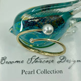 Broome Pearl 9ct Gold Diamond Hinge Bangle