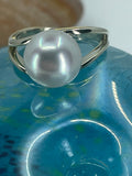 Cultured Broome Pearl 9ct Gold Double Band Ring
