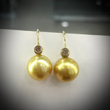 18ct South Sea Golden Pearl Earrings