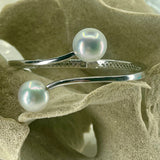  Broome Double Pearl Sterling Silver Hinge Bangle