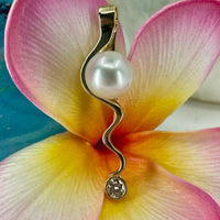 Broome Pearl Mitchell Falls Staircase Diamond 9ct Pendant