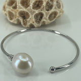 Cultured Freshwater Pearl Sterling Silver Flexi Bangle 70% OFF!