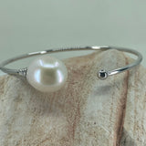 Cultured Freshwater Pearl Sterling Silver Flexi Bangle 70% OFF!