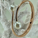 Broome Double Pearl Rose Gold Hinge Bangle