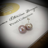 Cultured Freshwater Pearl Stud Earrings Sterling Silver