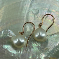 9ct Rose Gold Broome Pearl Hook Earrings