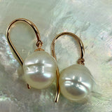 9ct Rose Gold Circle Pearl Hook Earrings
