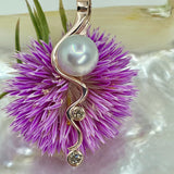 9ct Rose Gold Broome Pearl Staircase Pendant and Kimberley Diamonds