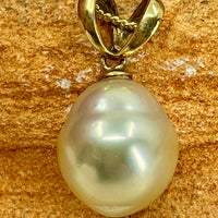 9ct Golden Pearl Rabbit Bail Pendant