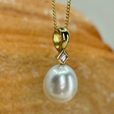 Pink Sapphire and Broome Pearl 18ct Gold Pendant