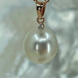 9ct Rose Gold Broome Pearl Diamond Pendant