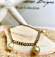 South Sea Golden Pearl 9ct Chain Bracelet