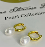 Cultured Freshwater Pearl Huggie Earrings