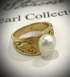 18ct Gold Broome Pearl Keshi Pearl Ring