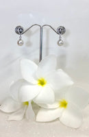 Broome Pearl Earrings Sterling Silver & Cubic Zirconia