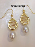Cultured Freshwater Pearl Staircase Earrings Gold 