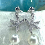 925 Starfish Broome Pearl Drop Stud Earrings