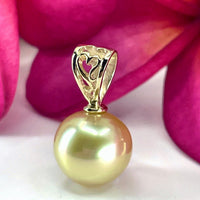 9ct Cultured Broome Golden Pearl Pendant