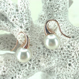 9ct Rose Gold Broome Pearl Hooks Earrings