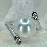 925 Sterling Silver Zirconia Broome Pearl Ring