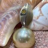 9ct Golden Pearl Necklace Ocean and Sunset Pendant