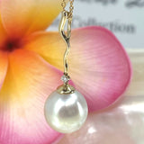Broome Pearl Pendant with Diamonds and Gold Chain