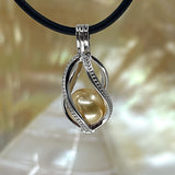 Silver Cage Pendant with Broome Pearl