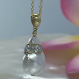 18ct Broome Keshi Pearl Pendant with Diamonds