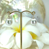 9ct Broome Pearl Pave set Diamond Earrings 